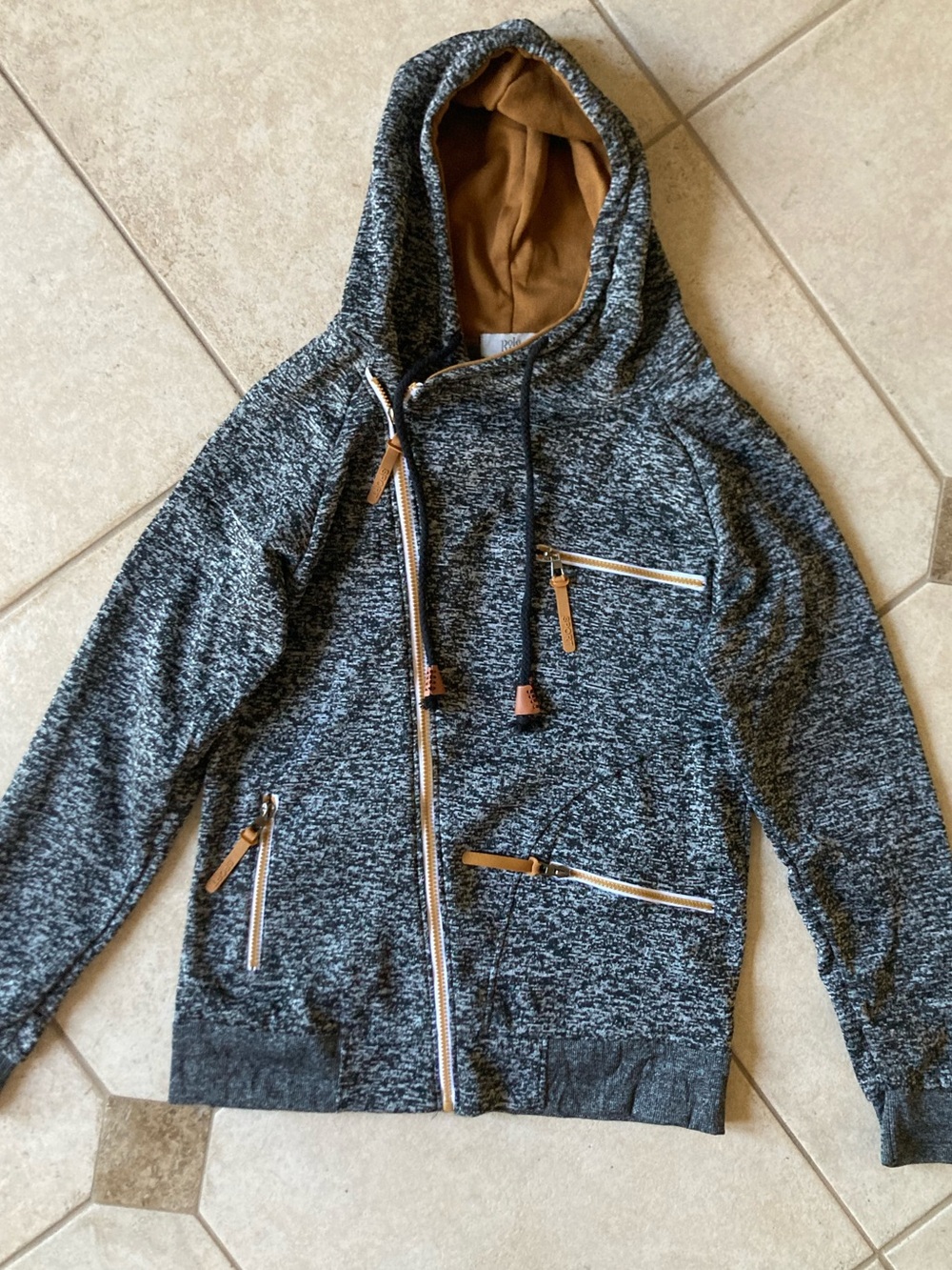 Polo by Ralph Lauren Mustard and Charcoal Knit Jacket